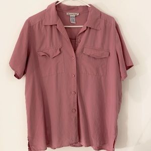 Pink button down collared shirt